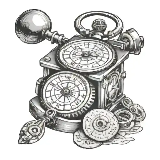 Embosser Machine & Stop Watch & Money