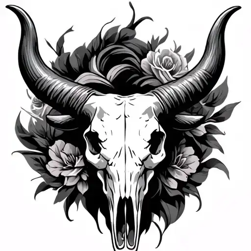 Long Horn Bull Skull