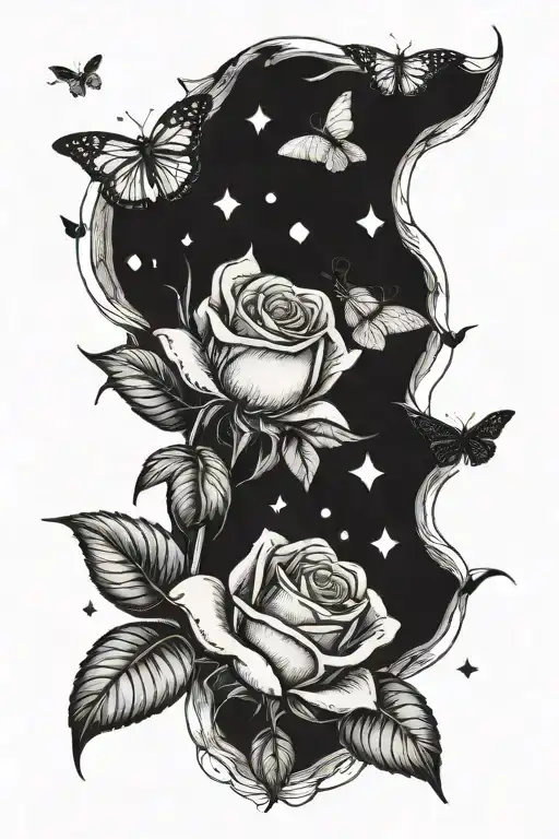 Roses And Butter Fly Me To The Moon