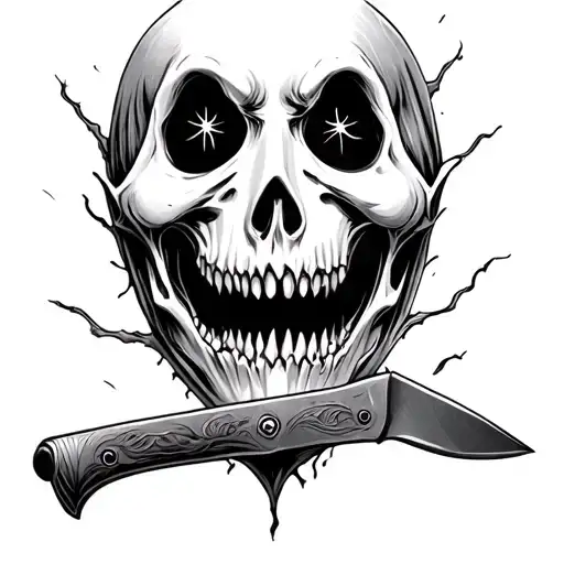 Ghost Face In Knife