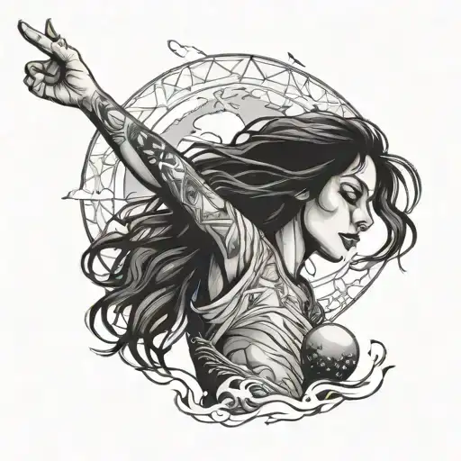 Girl Touching The Sky