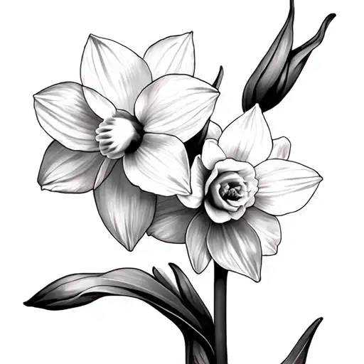 Daffodil Flowers With Shading