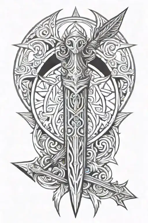 The Scandinavian Pattern With Odin's Spear In The Center