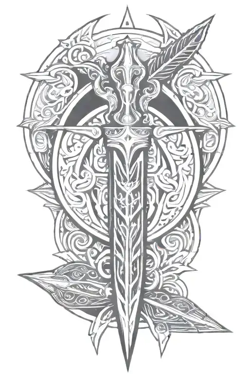 The Scandinavian Pattern With Odin's Spear In The Center