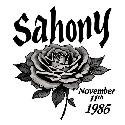 The Name Sahony With The Date November 11Th 1985