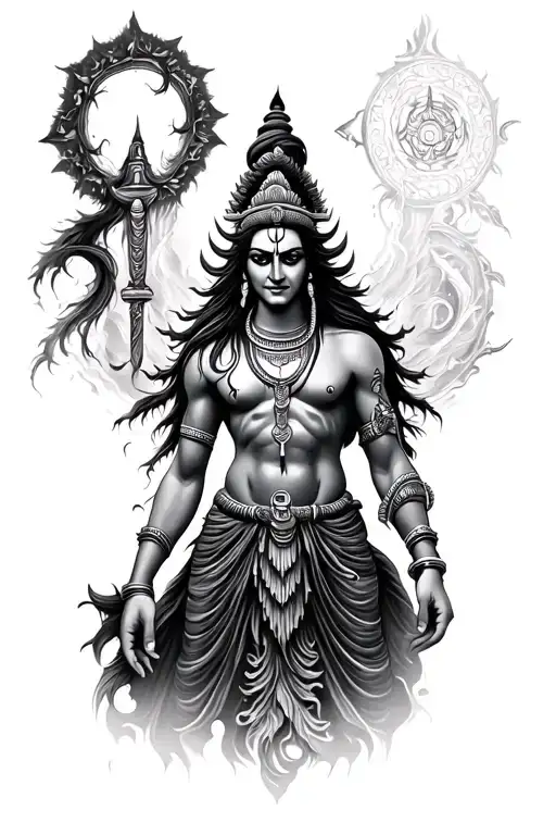 Angry Lord Shiva And 5 Elements Of Nature Inspired