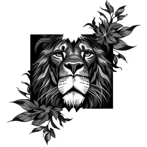 Lioness Face Surrounded
