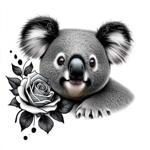 Koala Footprint And Rose