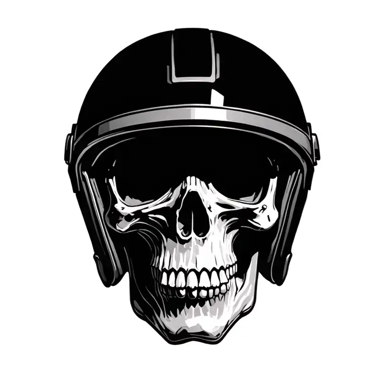 Full Of Visor Helmet Accident Skull Under Helmet