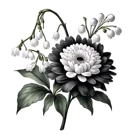 Lily Of The Valley And Chrysanthemum