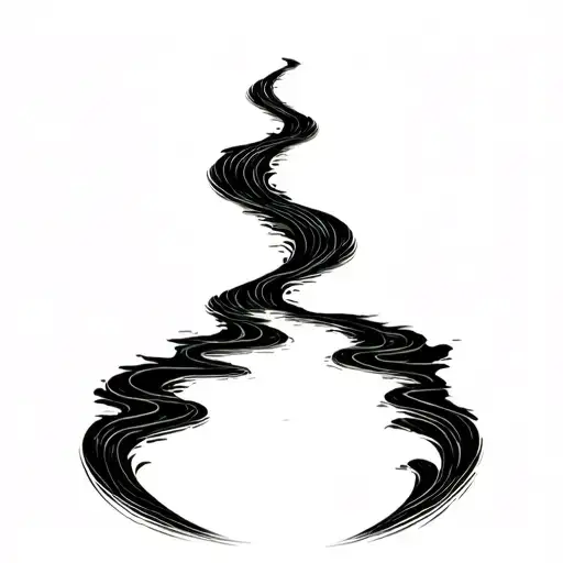 River Splitting Into Two Streams