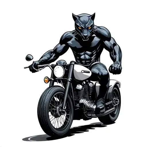 Black Panther With Motorcycle Trike