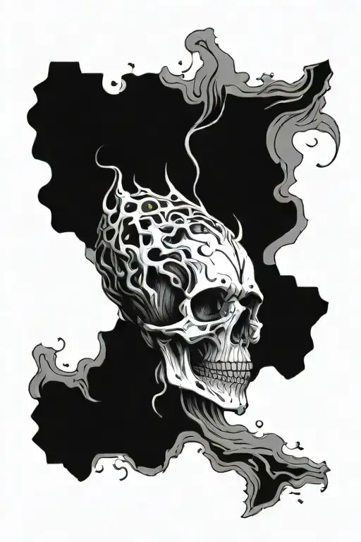 Skull Surrounded By An Aura In The Point