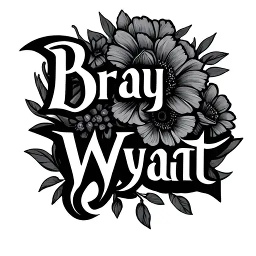 Bray Wyatt Logo With Flowers