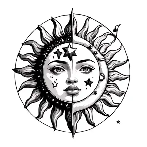 Half Sun With 3 Star And A Comma