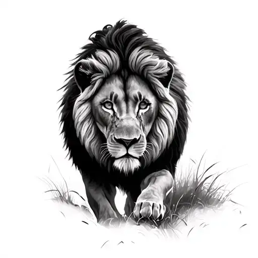 Realistic Lion Walking