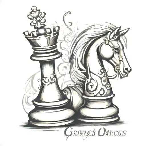 King Chess Queen Chess Pieces Together For And The Name Gurjeet In Hindi Written Underneath