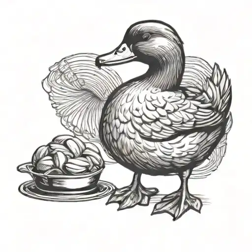 Cooking Duck Standing Guard
