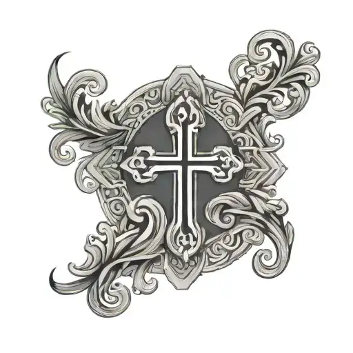 Cross With Greek Key Around It