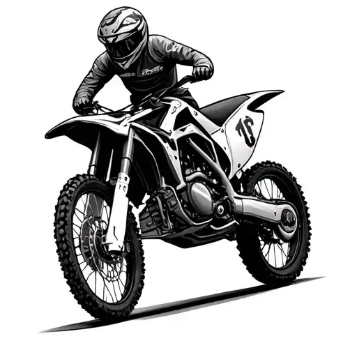 Motocross Bike And Mini Cooper Car Realistic