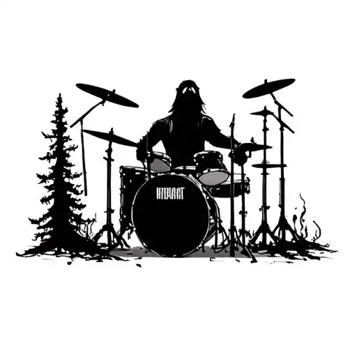 Burnt Forest Rip Drummer Silhouette