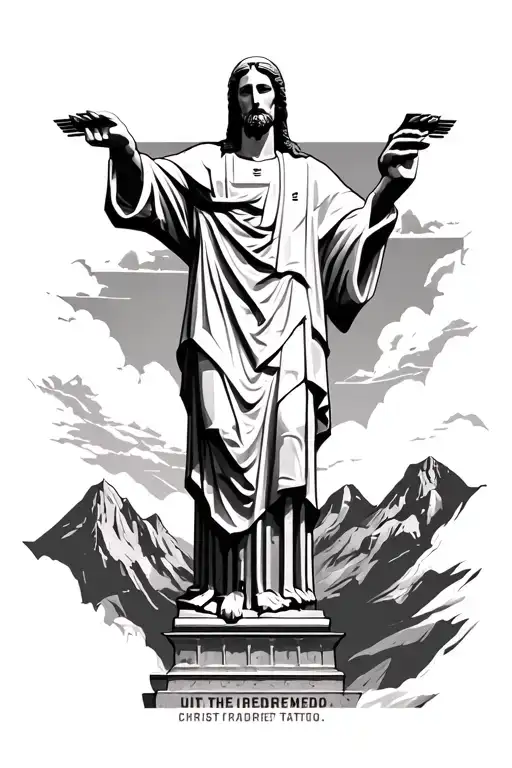 Black Geometric Christ The Redeemer