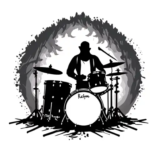Burnt Forest Rip Drummer Silhouette