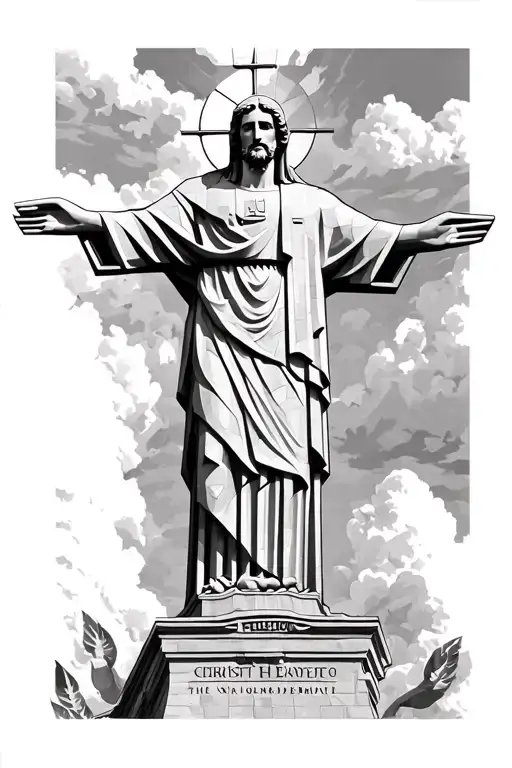 Black Geometric Christ The Redeemer