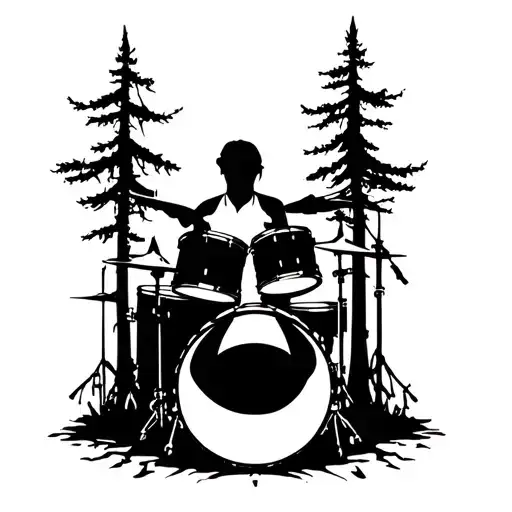 Burnt Forest Rip Drummer Silhouette