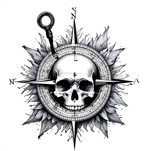 Momento Mori Mixed With A Compass