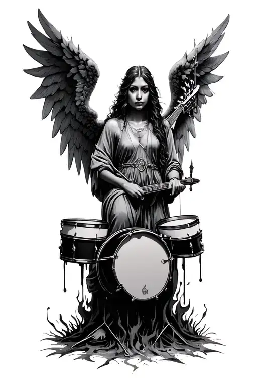 Burnt Forest Rip Drummer Angel