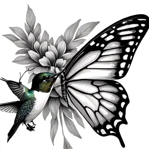 Butterfly And Hummingbird