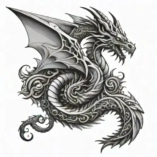 A Wing Made From A Spiraling Dragon