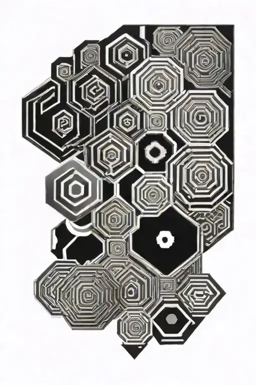 Greek Meander And Hexagons