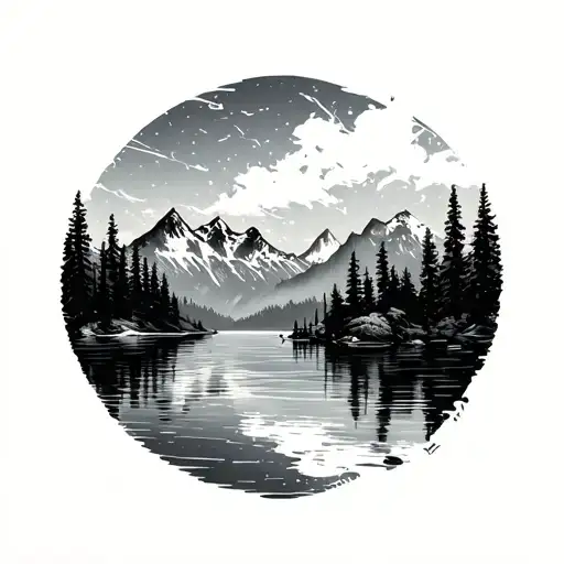 Lake And Mountains