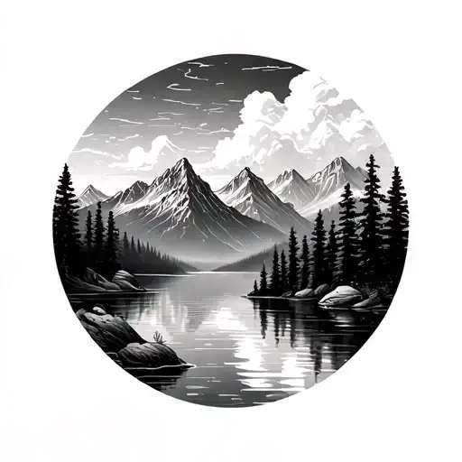 Lake And Mountains