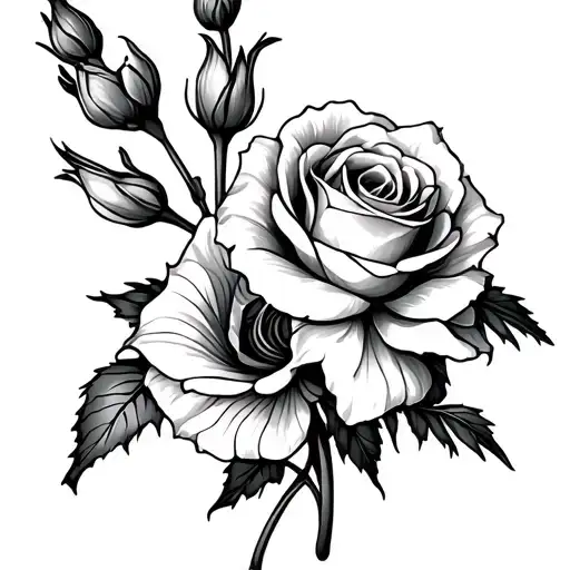 A Gladiolus Flower With A Rose And A Carnation
