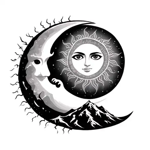 Sun And Moon Nepal Like Mt