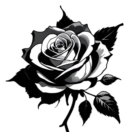 Shadowed Rose With Human Realism Overlapping The Black & Gray Watch