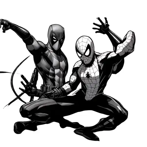 Simple Flash Tattoo Deadpool And Spiderman Logo