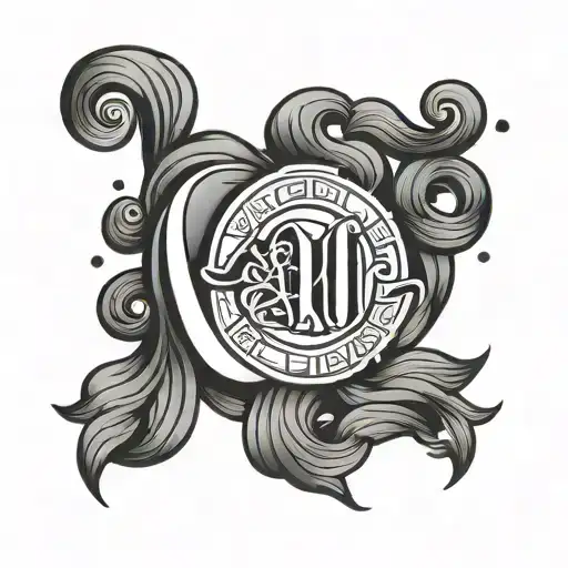 Aquarius Tattoo Minimalist Lettering