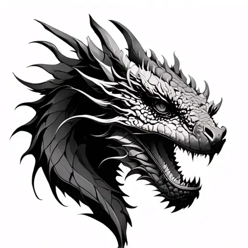 The Small Dragon Is The Composition Of The Human Brain Tattoo