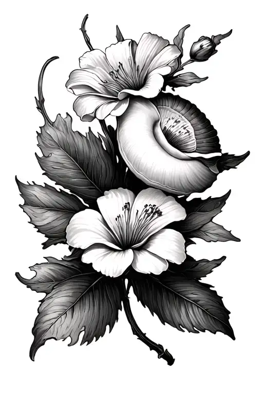 Shell Bernard L'hermite And Birth Flowers