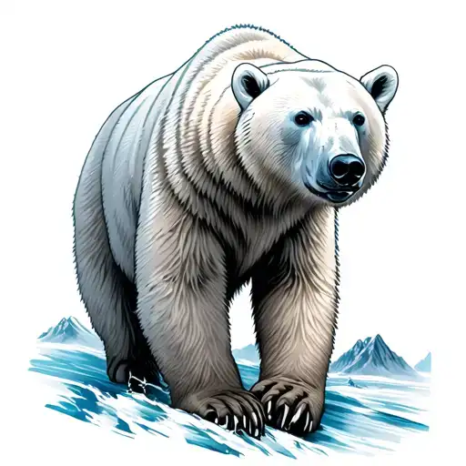 Polar Bear In Alaska Mountains