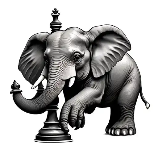 A Realistic Elephant Playing Chess