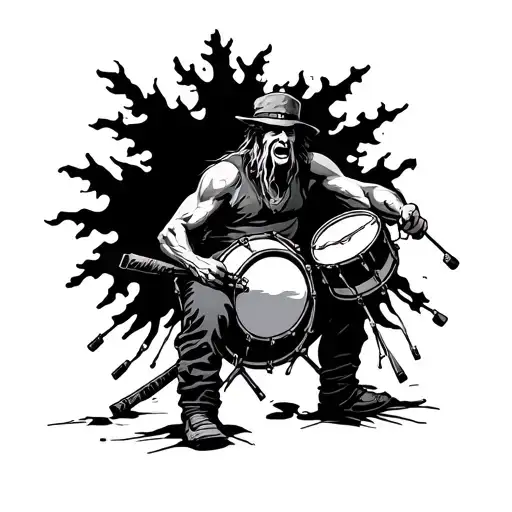 Burnt Forest Rip Drummer Playing A Drum