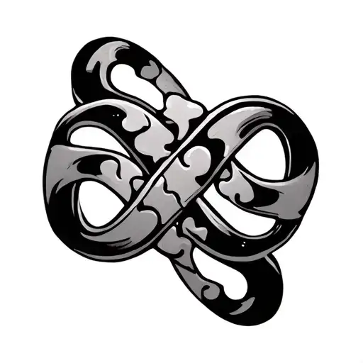 Infinity Sign With Puzzle Pieces