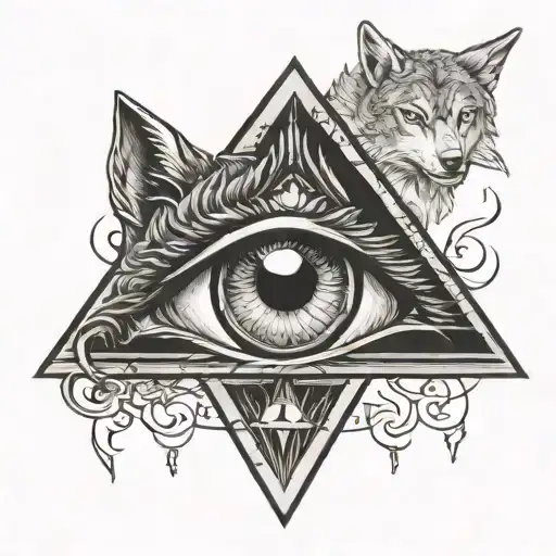 Illuminati Eye With Wolf