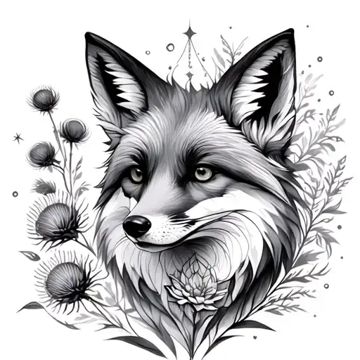 Celestial Fox With Thistles