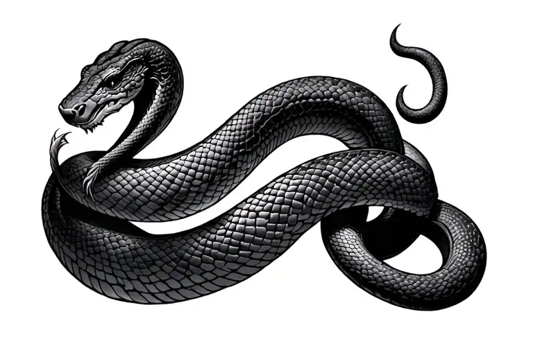 Ouroboros Snake Wrapped Around Upper Arm